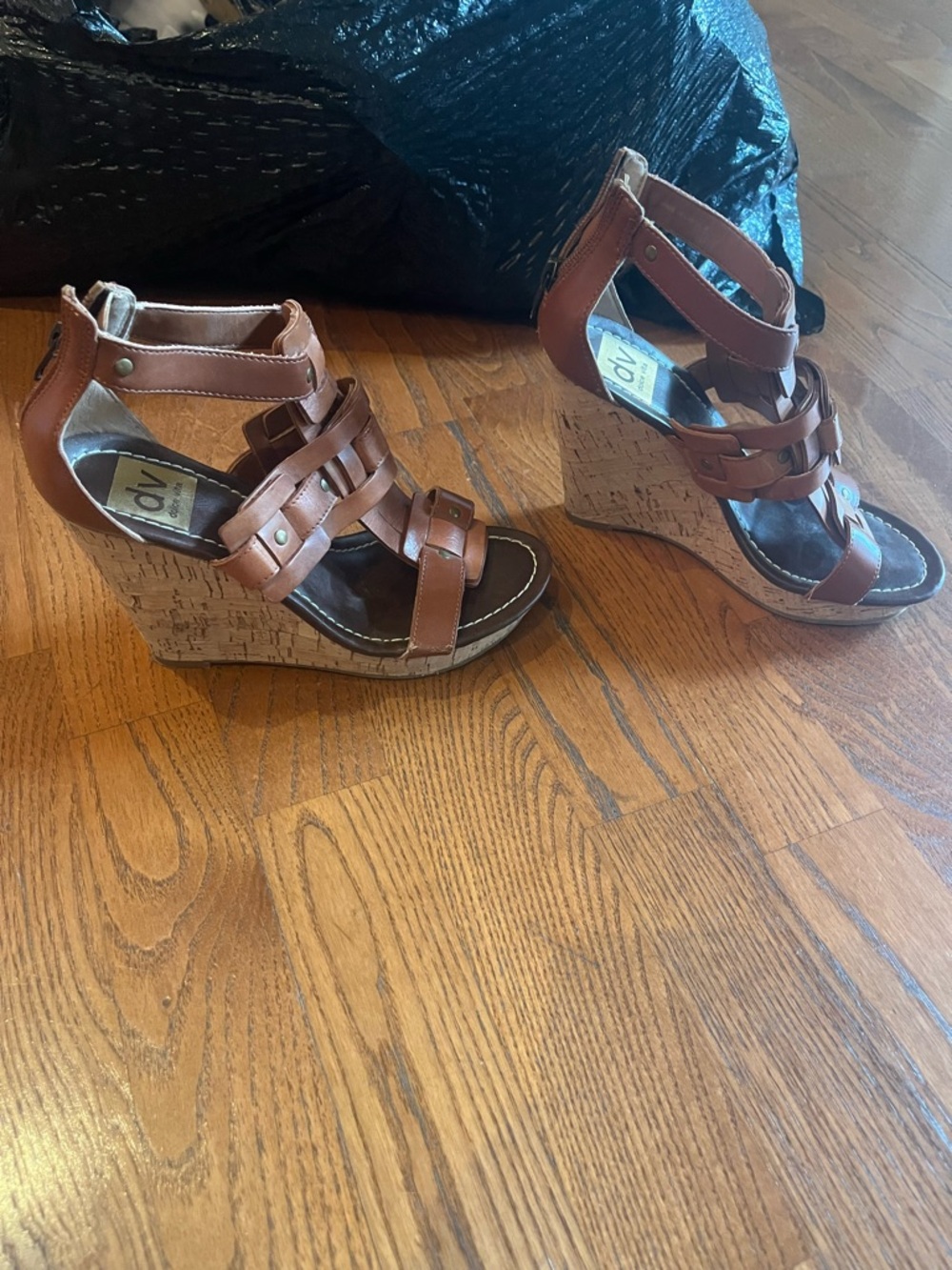 Dolce Vita Brown Cork Wedge Sandals